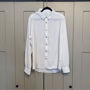 7 Diamonds Men’s XL White 4-Way Stretch Dress Shirt Performance Button Down